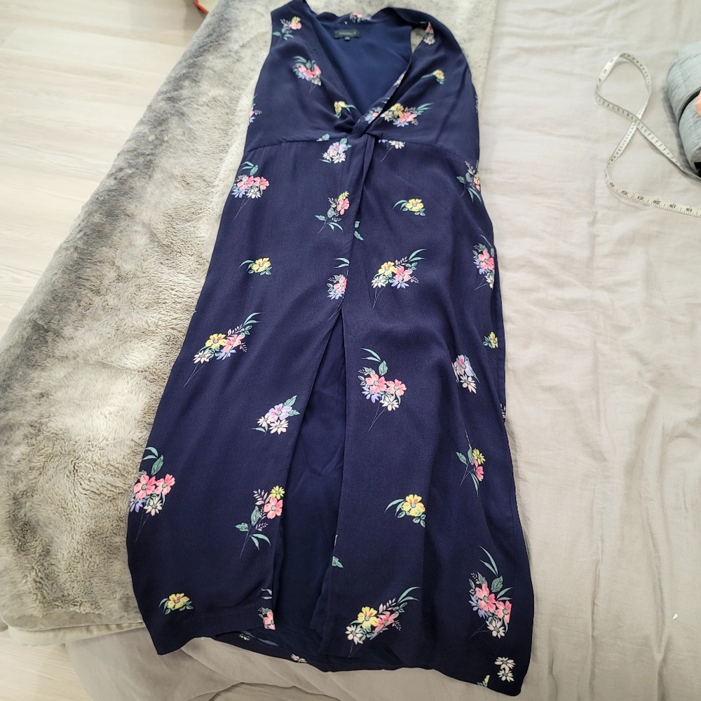 MAJORELLE Copacabana  Midi dress Navy And Floral Print Size Medium - Picture 10 of 14